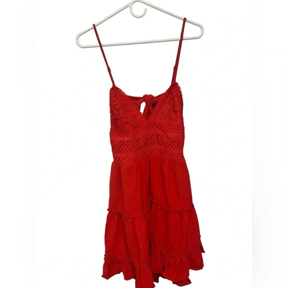 Dresses & Skirts - Summer V Neck Bowknot Spaghetti Strap Lace Dresses Sleeveless Flowy Dresses